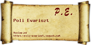 Poli Evariszt névjegykártya